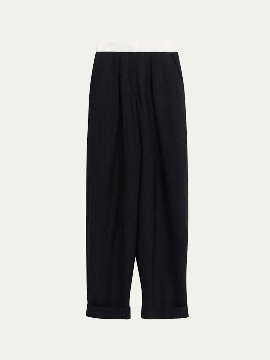 Elma Italian Pinstripe Wool Pants - 1