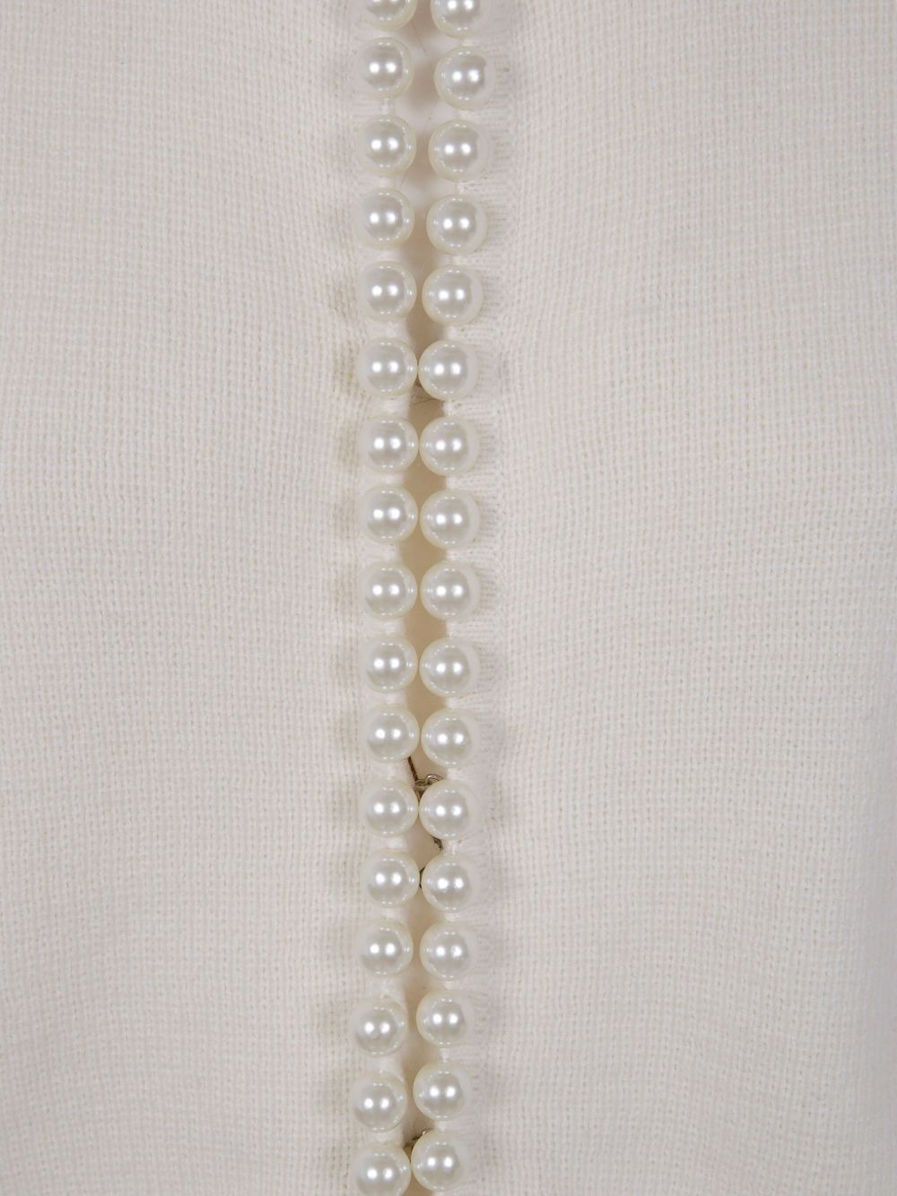 pearl-embellished frayed cardigan - 3
