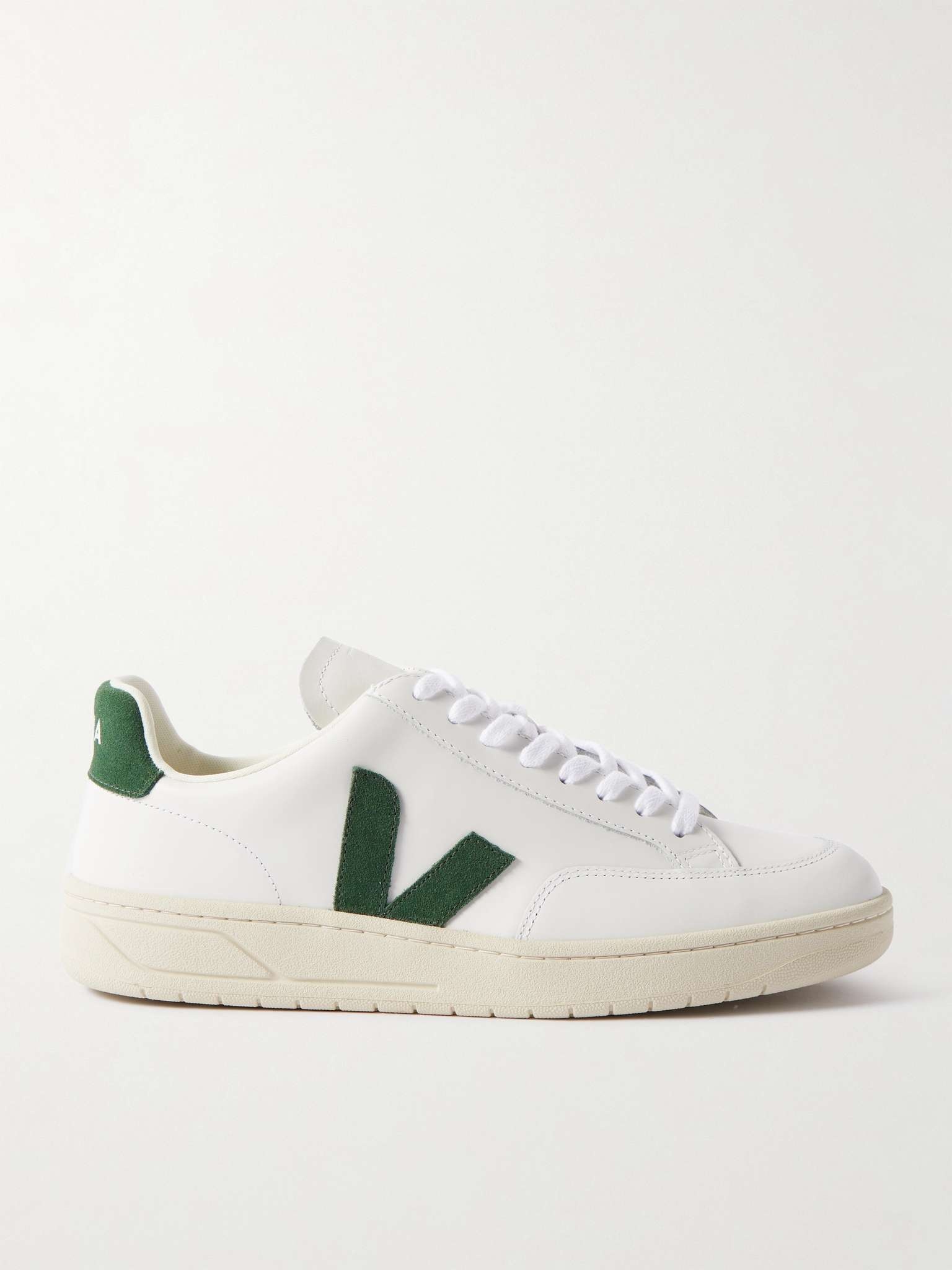 V-12 Suede-Trimmed Leather Sneakers - 1