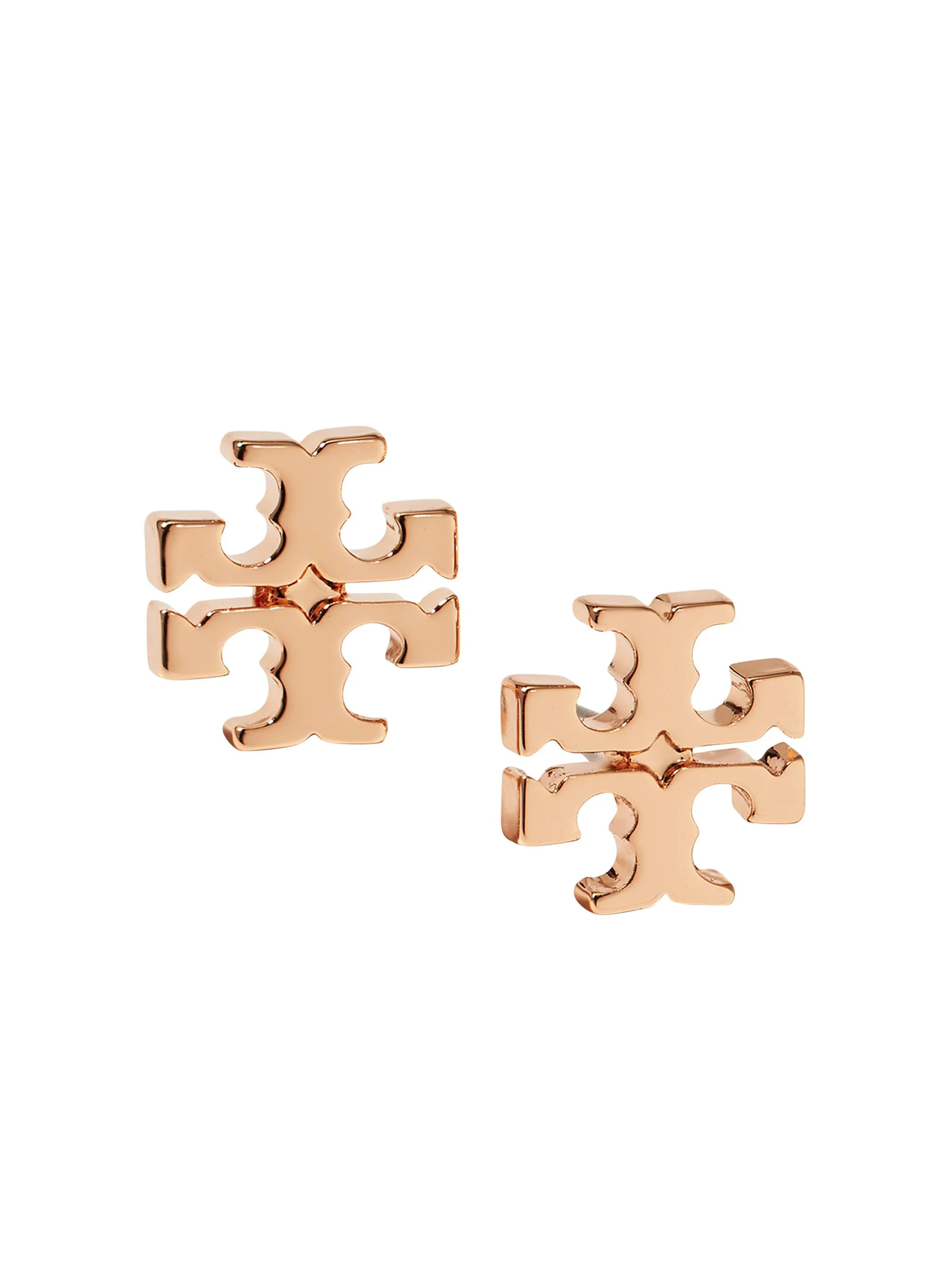 Rose Goldtone Logo Stud Earrings - 1