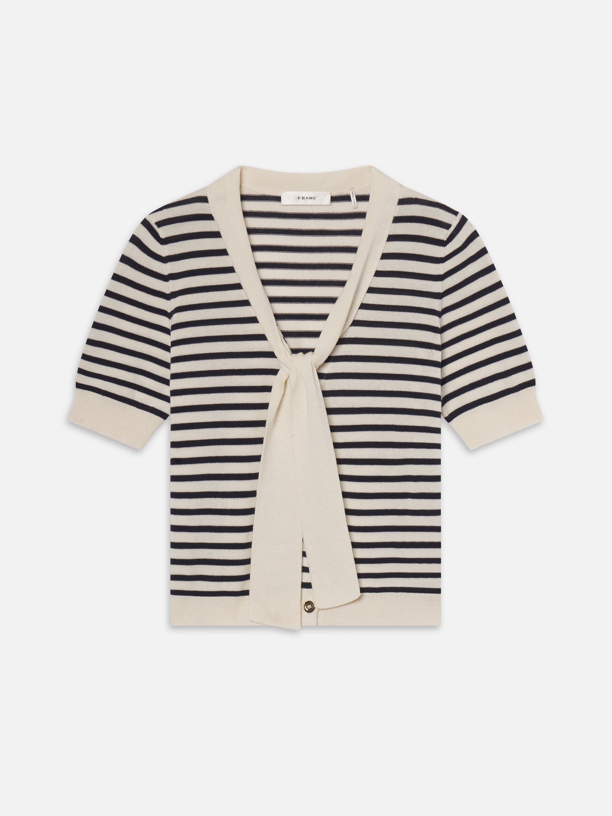 The Sailor Tie Cardi in Navy Multi - 1