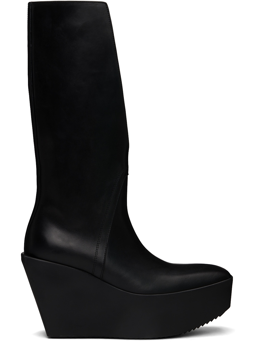 Black Hollywood Sliver Platform Winged Kowboys Tall Boots - 1
