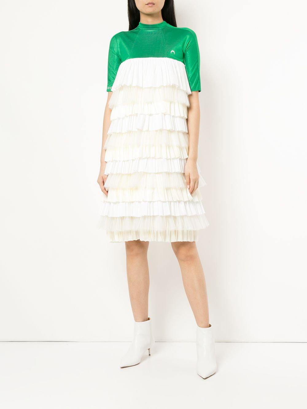 pleated tier color blocked dress - 2