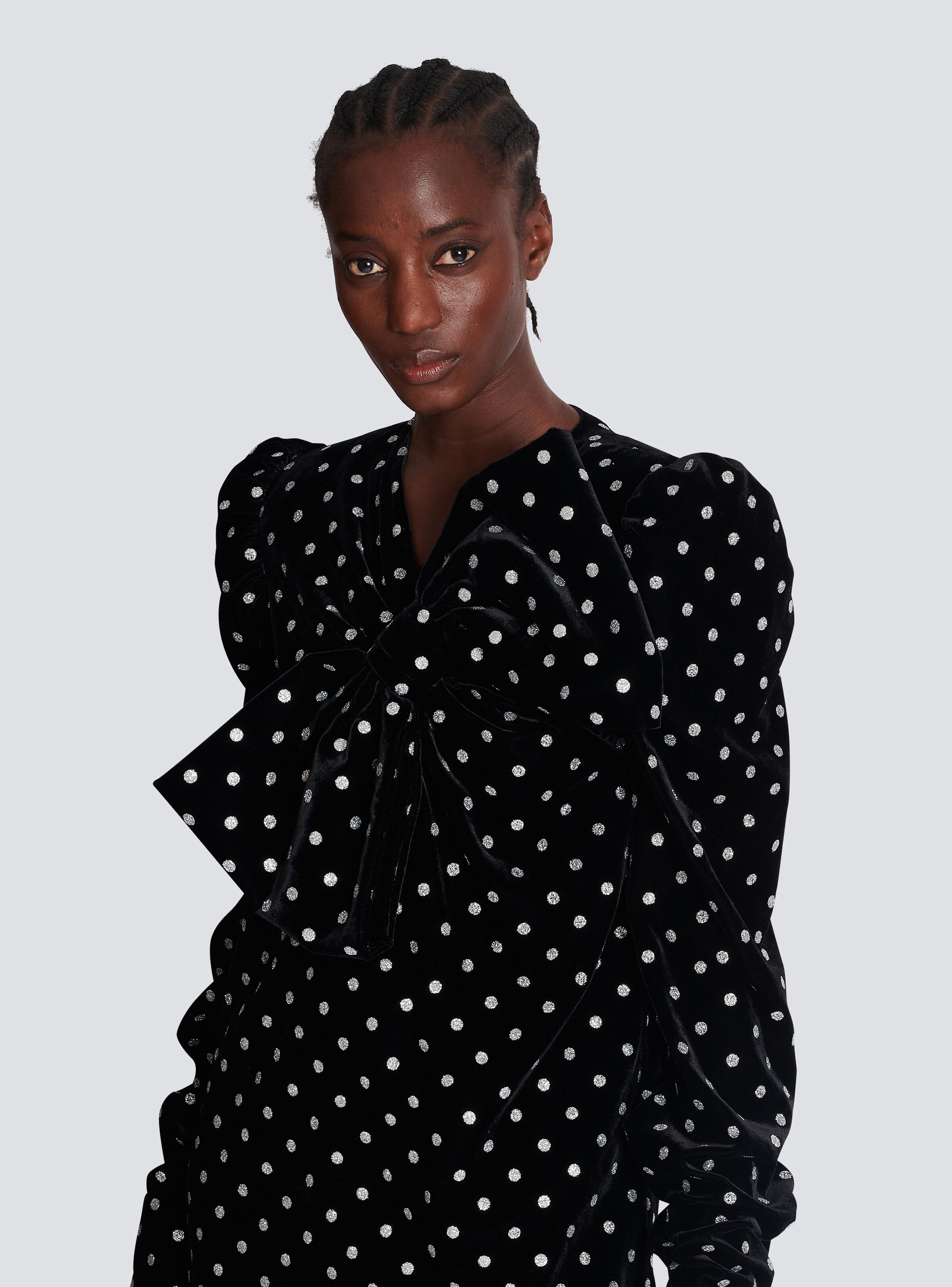 【関税＆送料込み】Balmain Maxi Bow Glitter Dots Clothing Balmain Short dress with a large bow and glitter polka dots