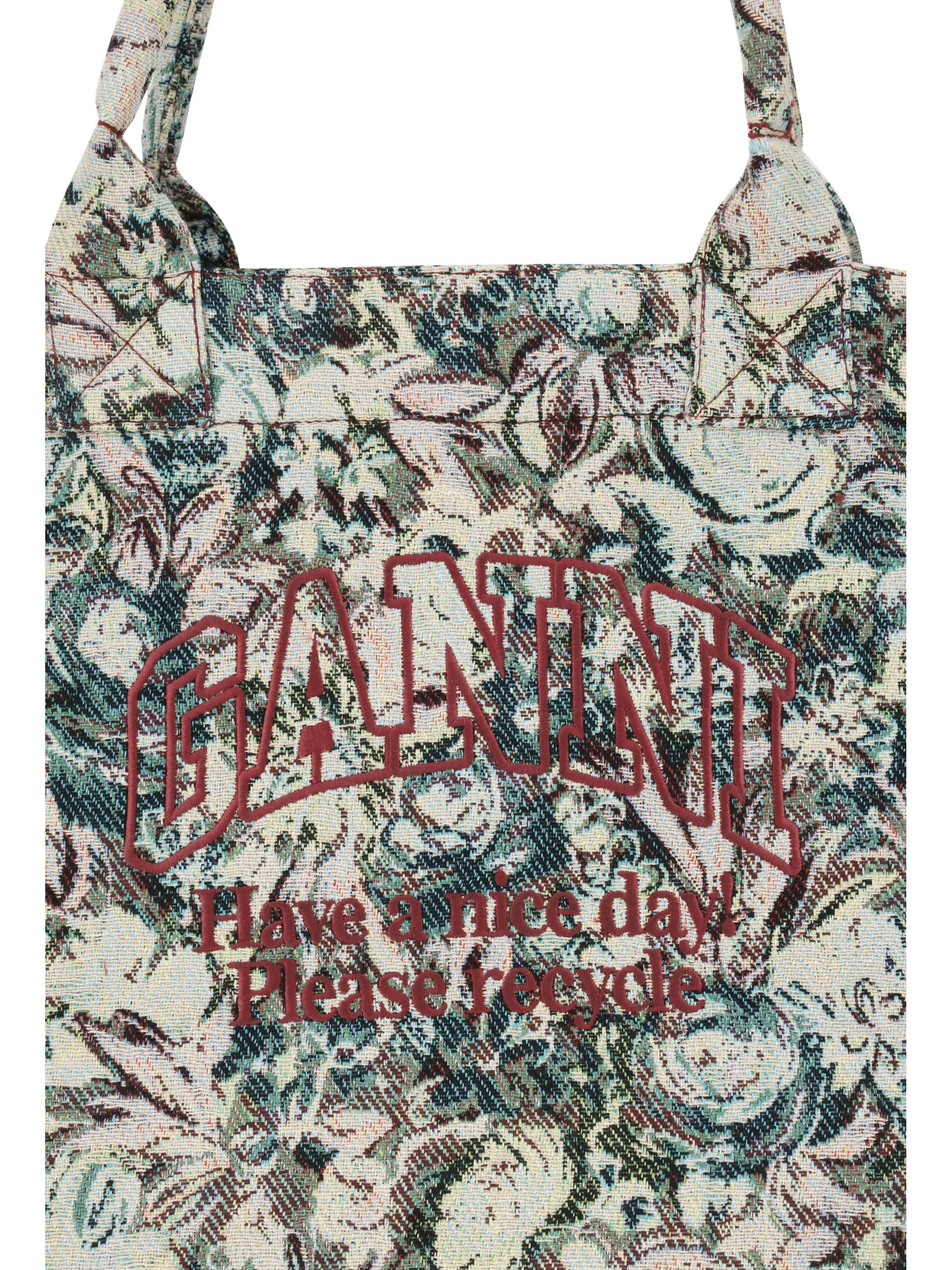Ganni Women Shopper Xxl Print Tapestry Reversible - 4