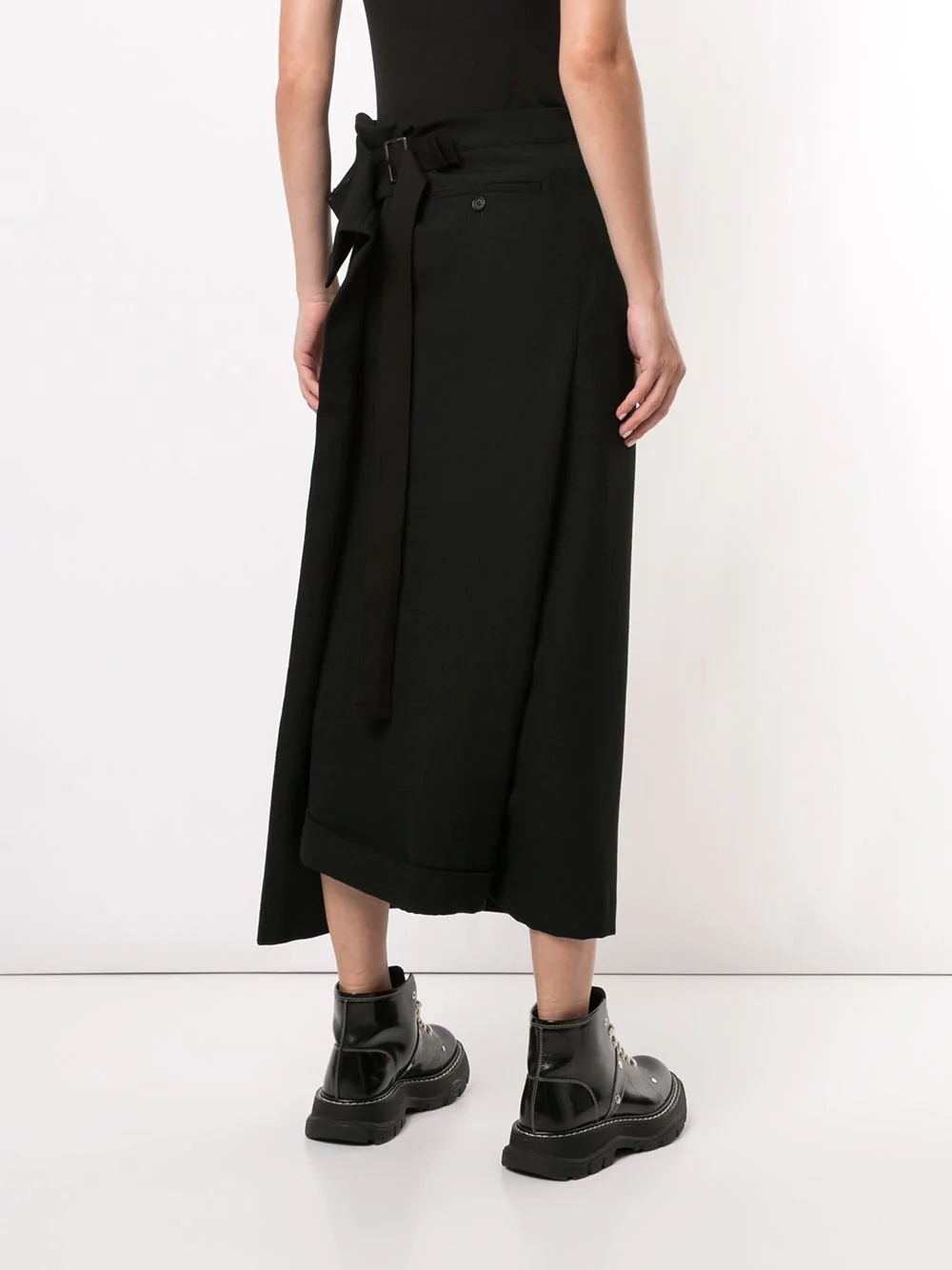 wool cropped loose fit trousers - 4