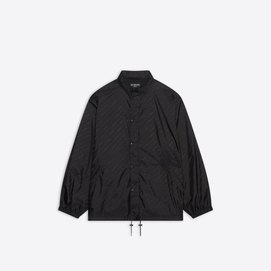 Men's Allover Logo Rain Jacket in Black - 1