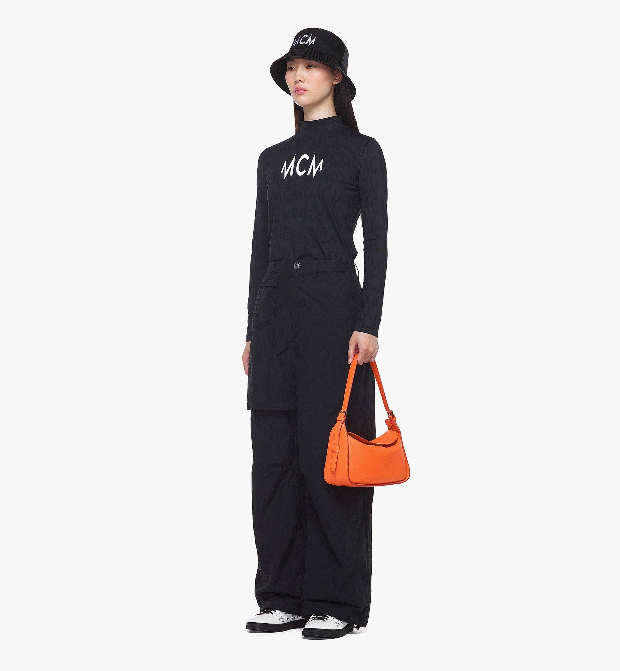 Aren Flap Hobo Bag in Embossed Monogram Leather - 6
