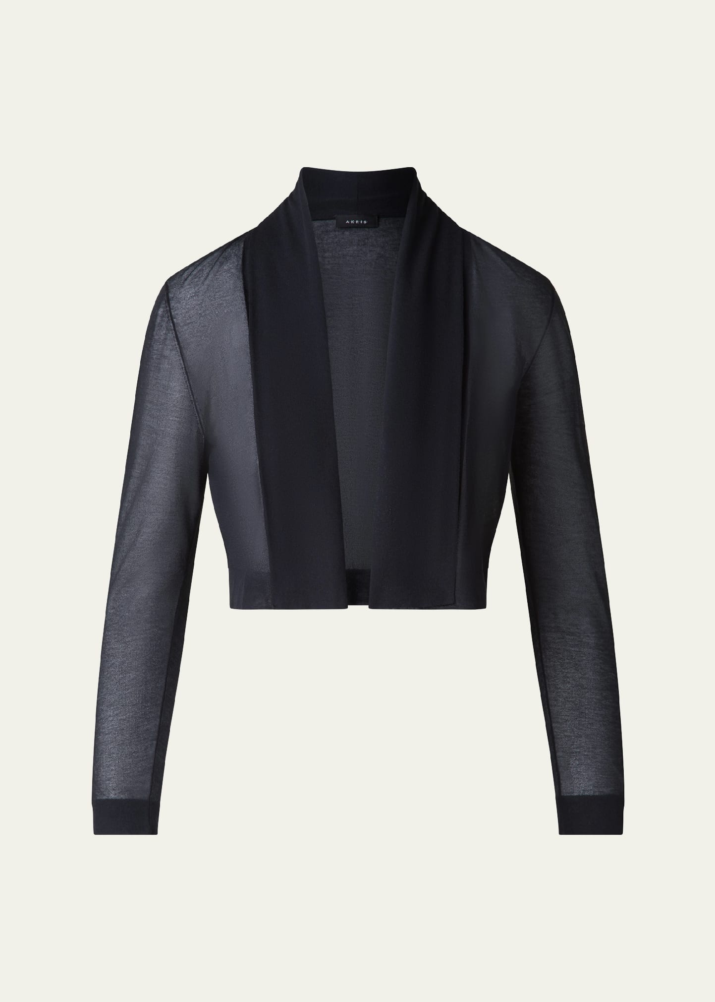 Shawl Sheer Cropped Cardigan - 1