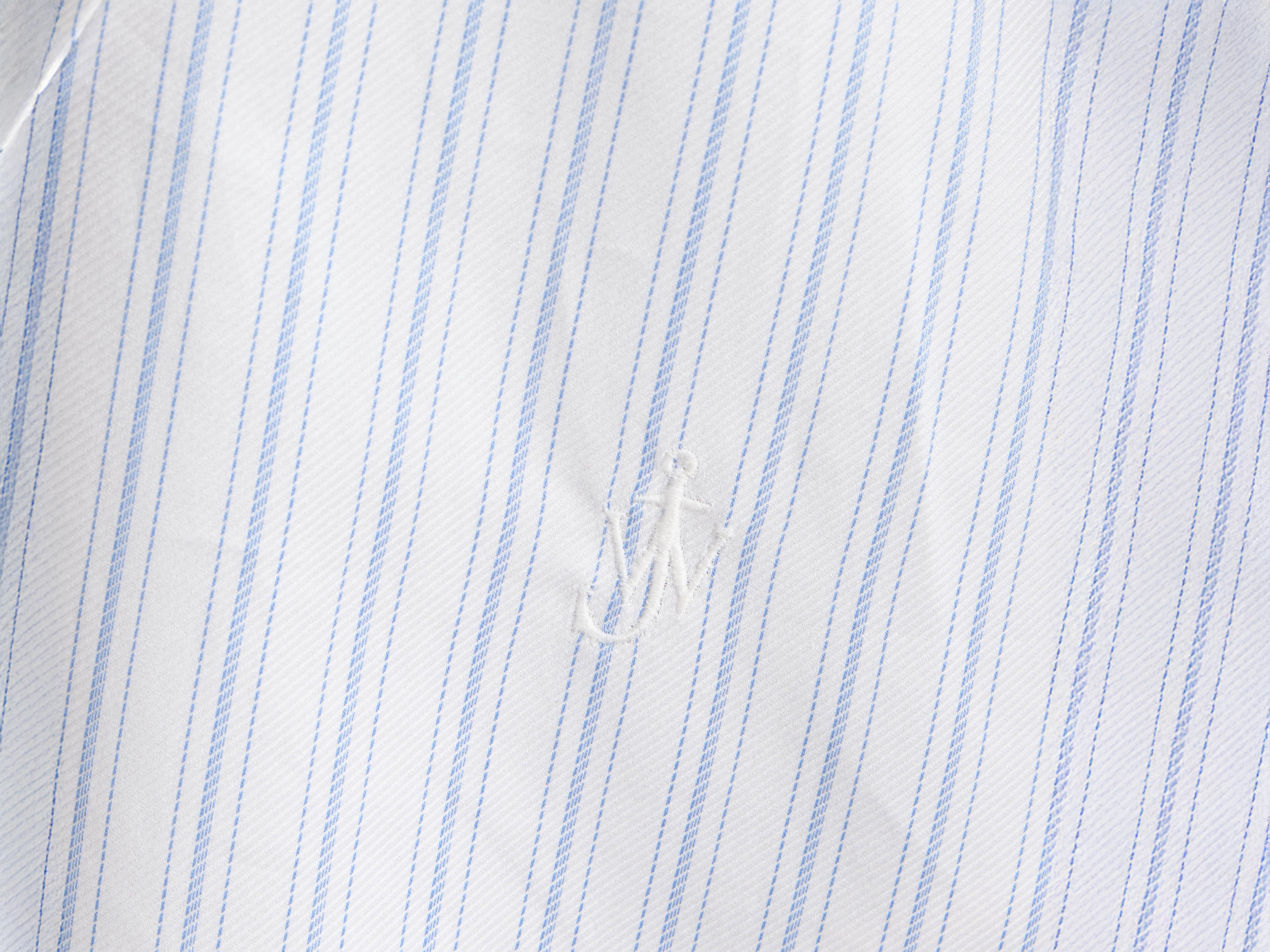 KNOTTED DETAIL SHIRT DRESS IN WHITE & BLUE - 7