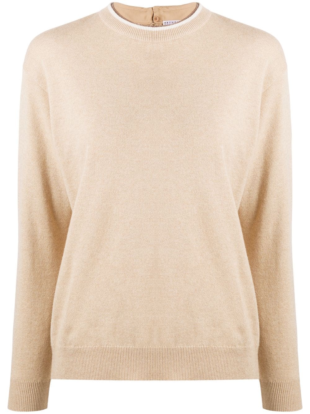 fine knit crewneck jumper - 1