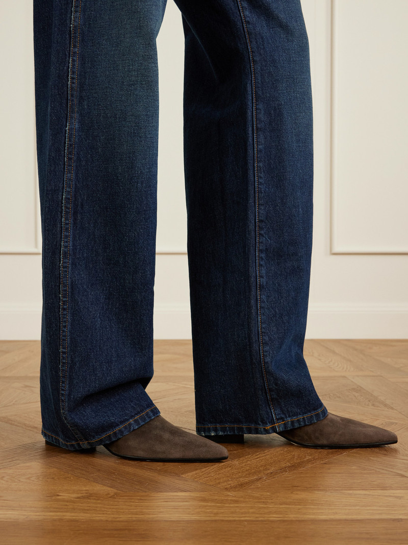 KHAITE Andee Suede Ankle Boots outlook