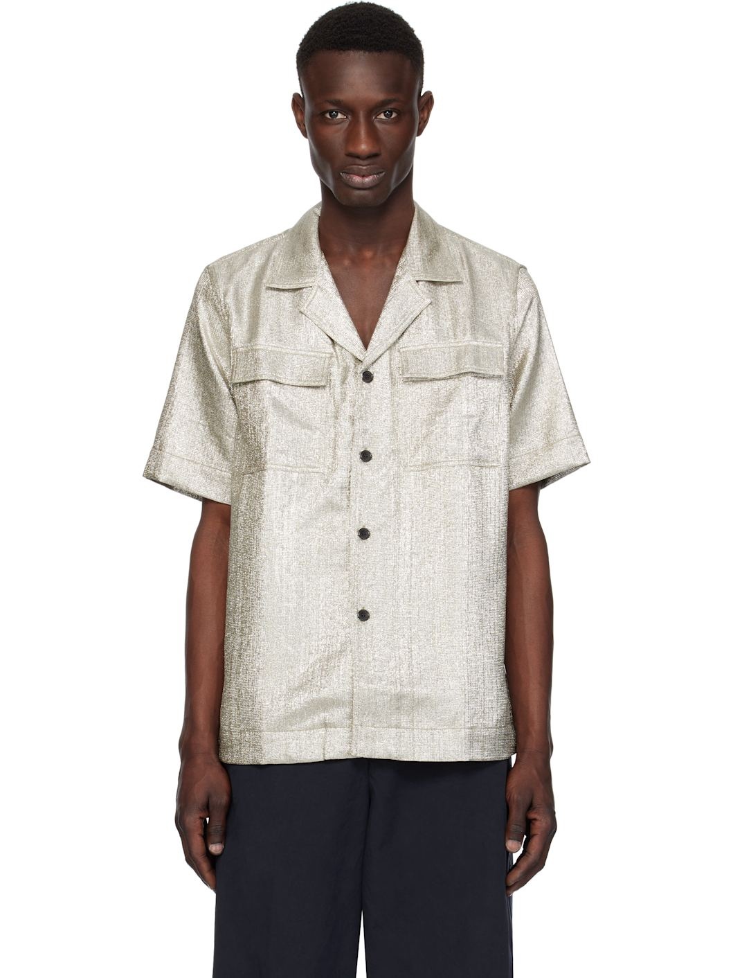 Silver Lamé Shirt - 1