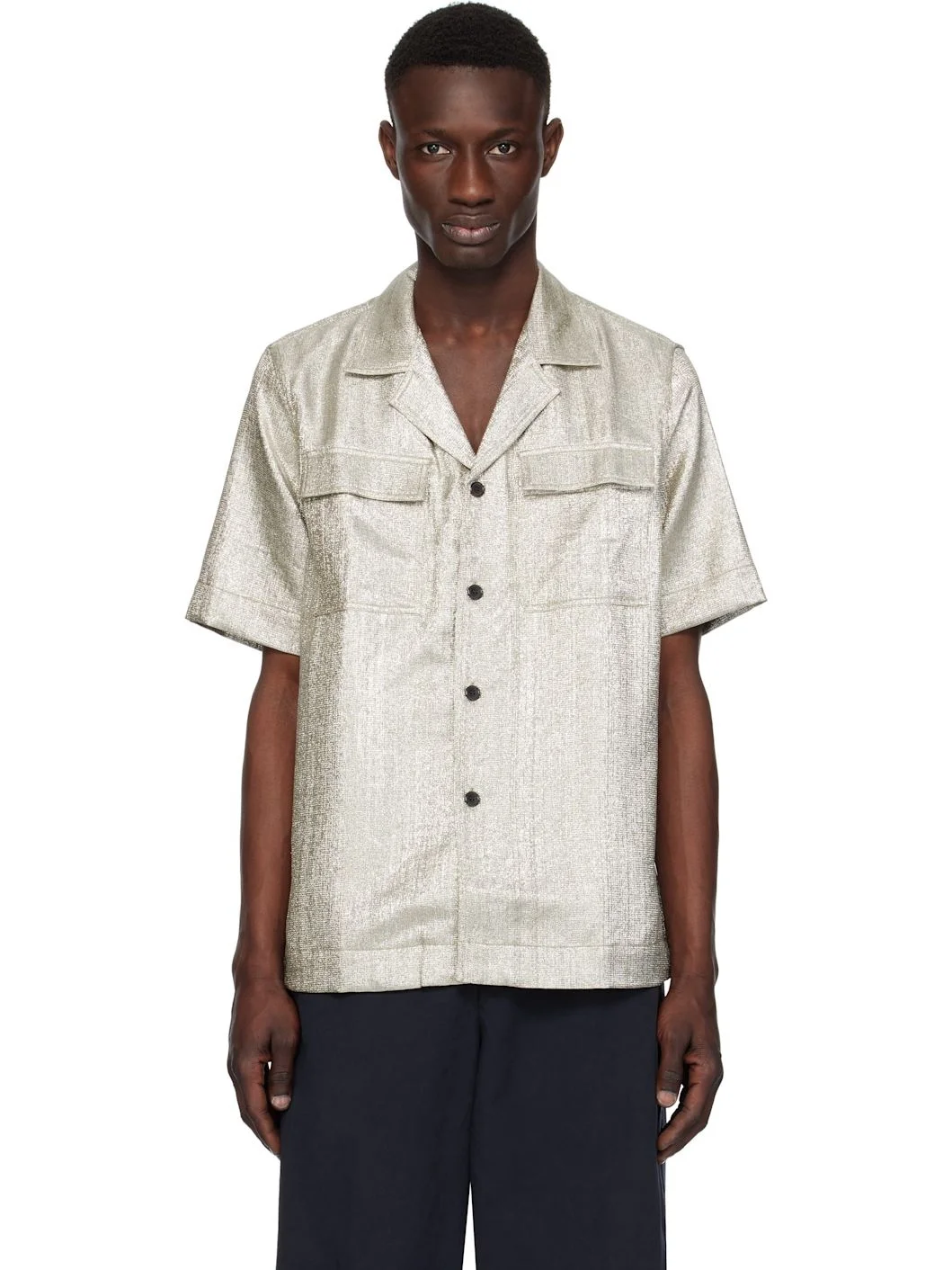 Silver Lamé Shirt - 1