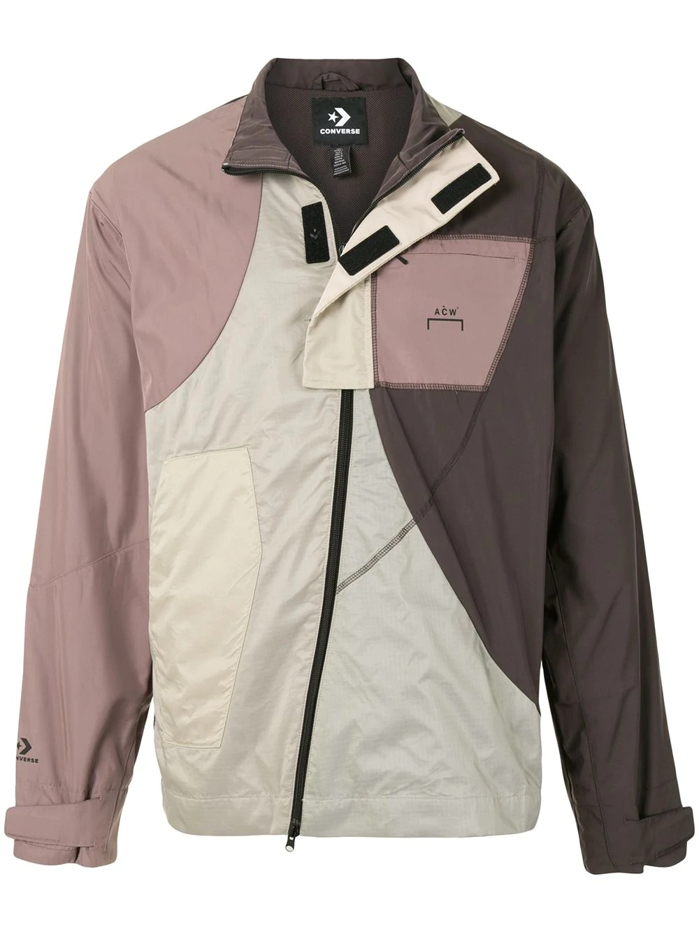 zipped contrast panel track jacket - 1