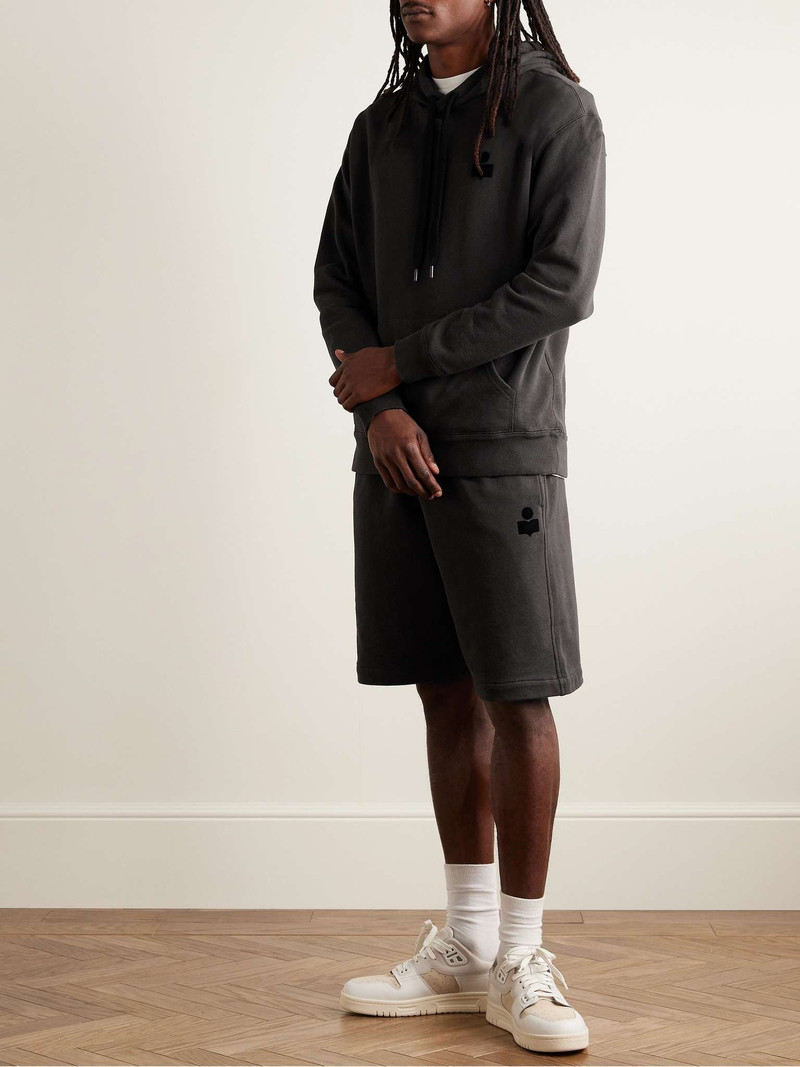 Isabel Marant Malek Logo-Flocked Cotton-Blend Jersey Hoodie outlook