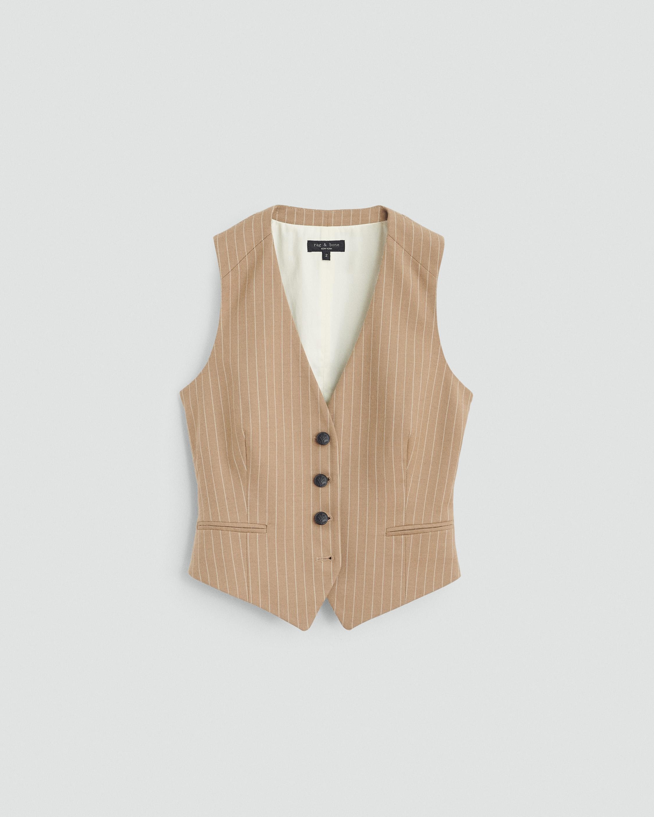 Priya Striped Wool Vest
Tailored Fit - 1