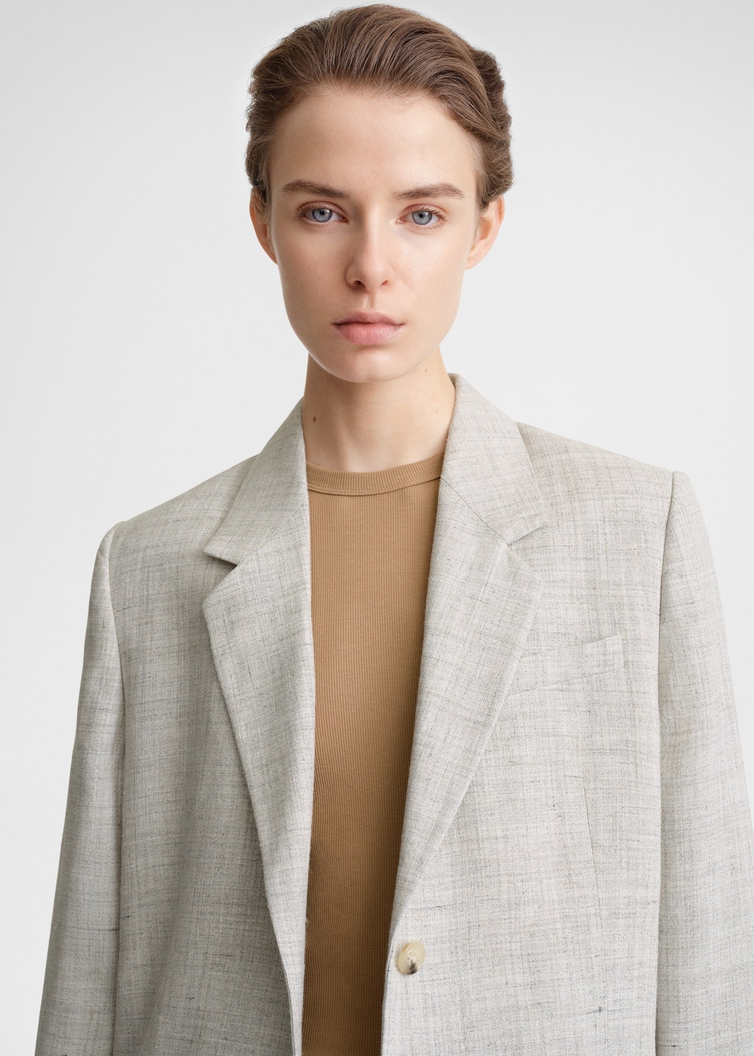 Totême Tailored suit jacket oat melange | REVERSIBLE