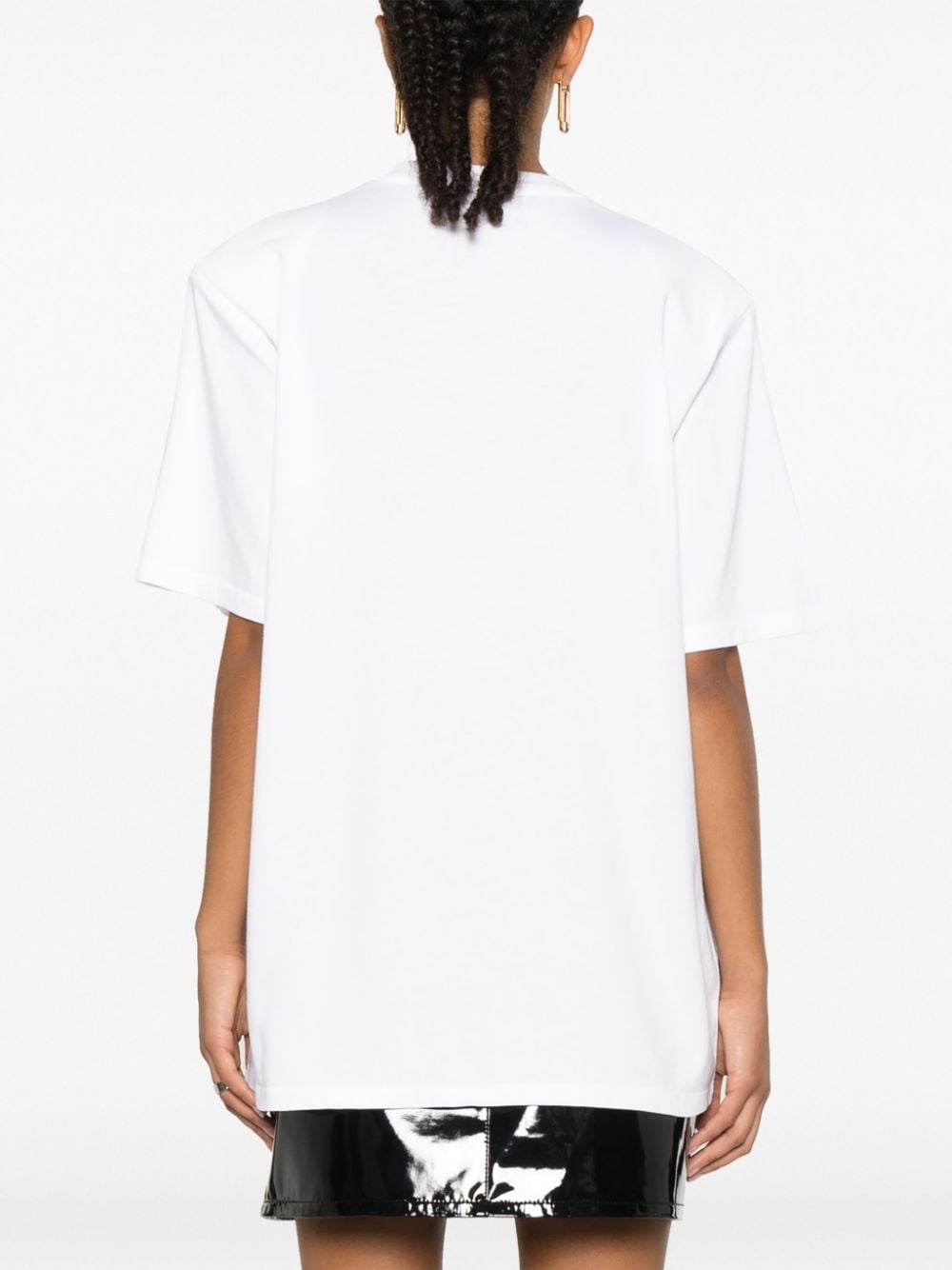 sequin logo-detail organic cotton T-shirt - 4