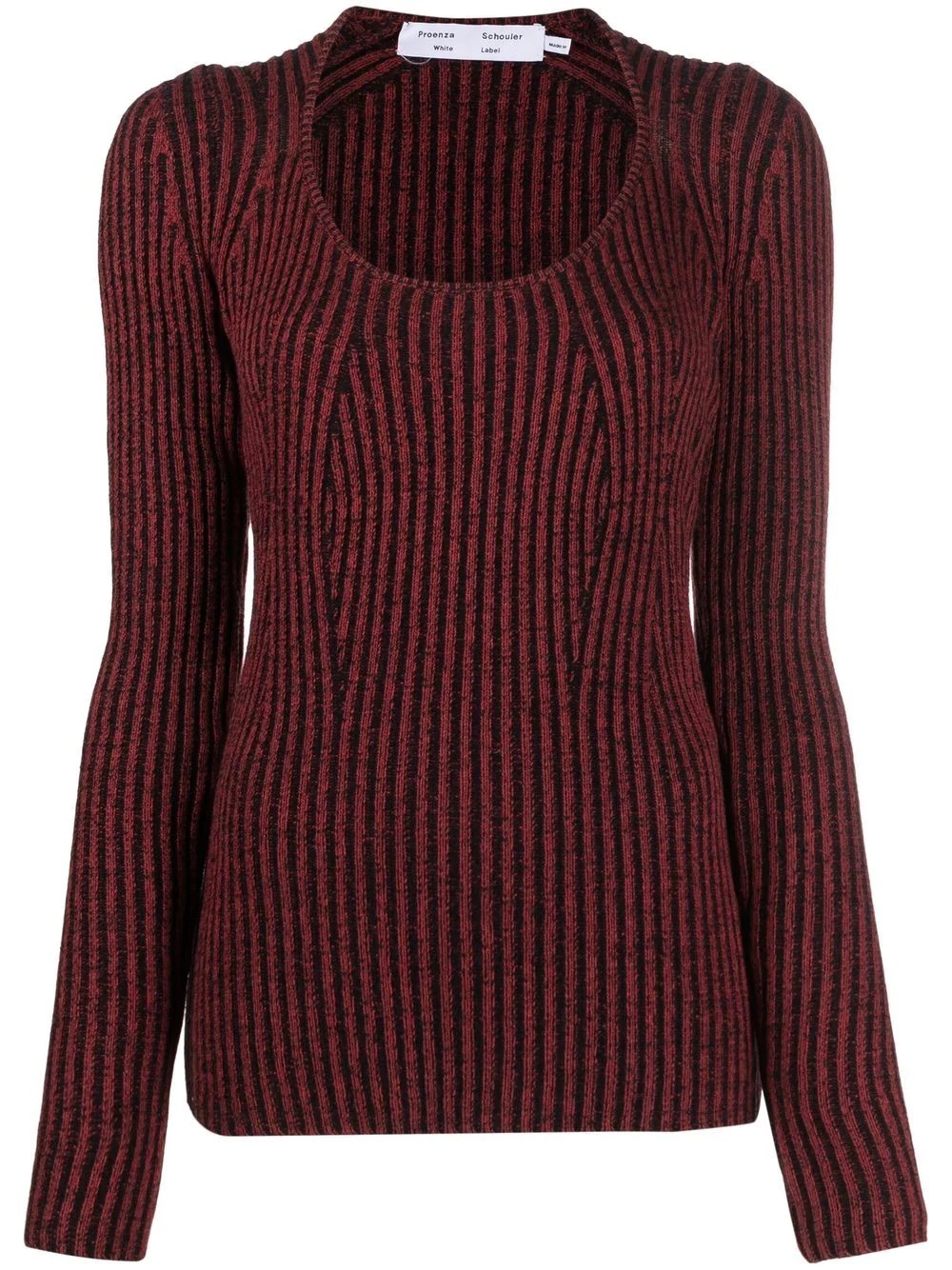 round-neck ribbed-knit jumper - 1