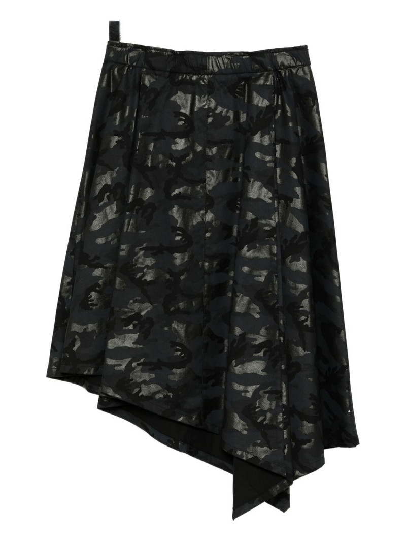 JUUN.J asymmetric camouflage skirt outlook