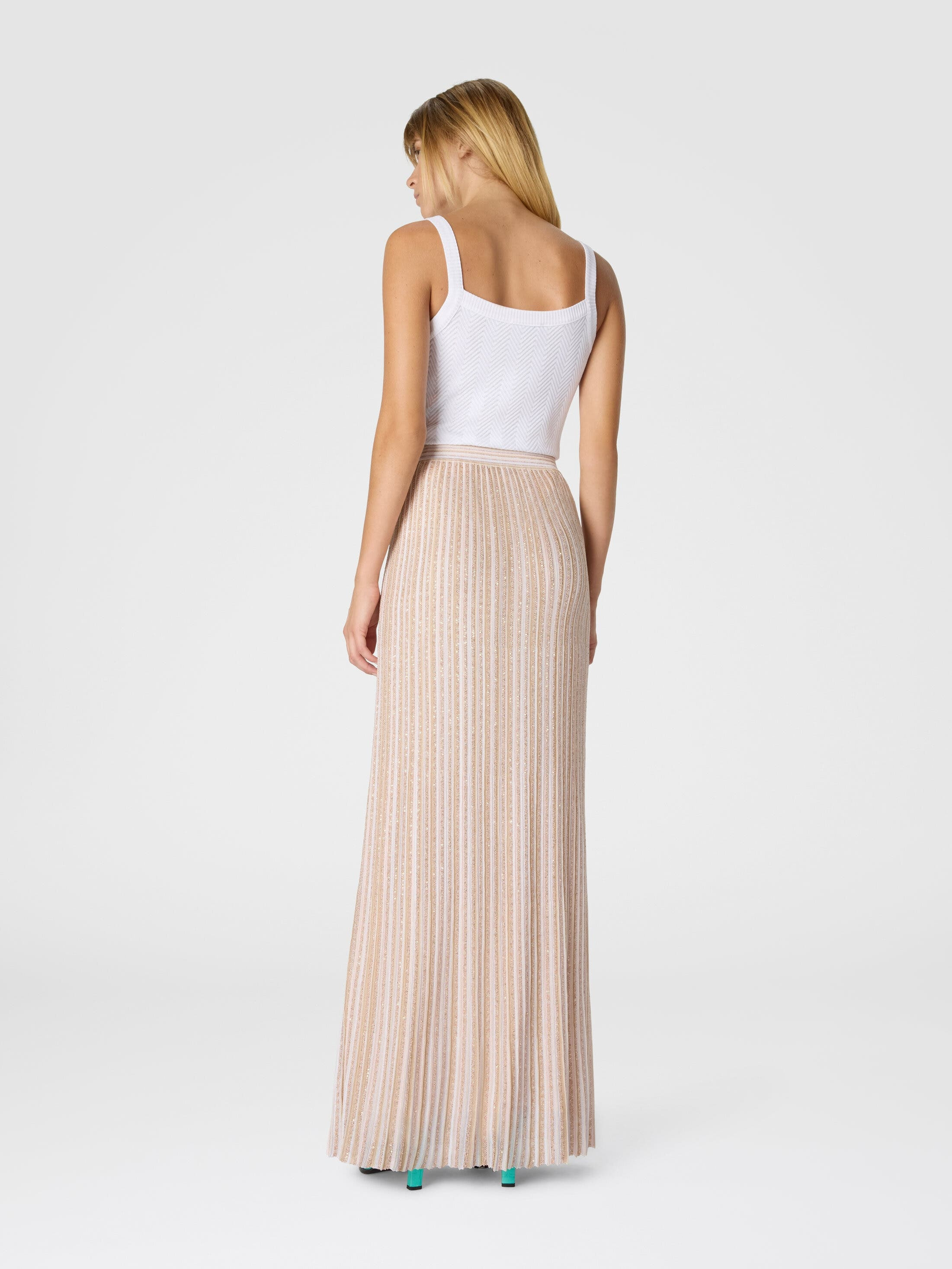 Missoni Long Skirt With Lamé Stripes in White at Nordstrom - 3