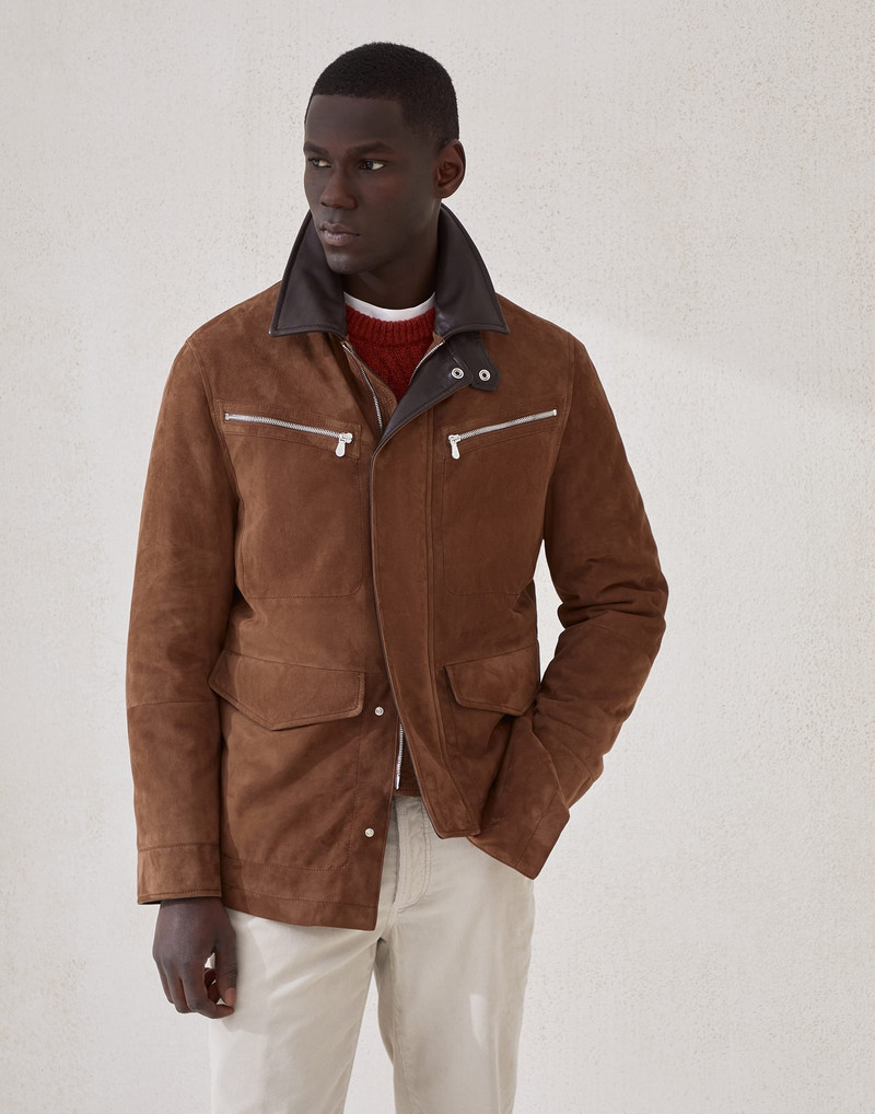Suede field jacket with Thermore® padding - 1