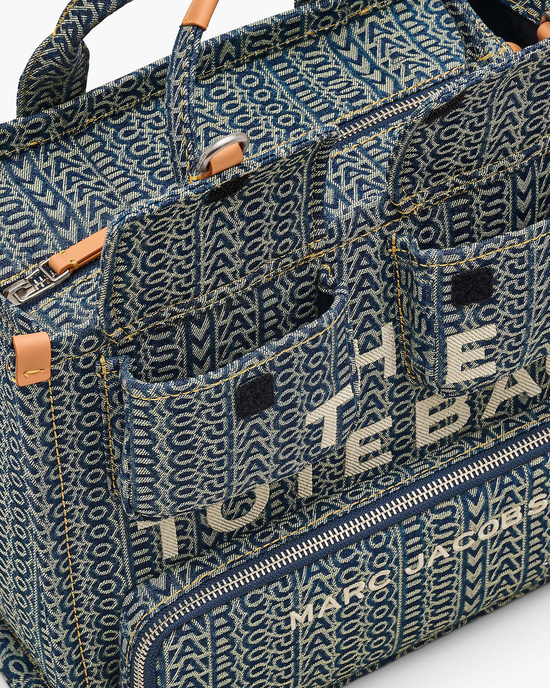 THE CARGO MONOGRAM DENIM MEDIUM TOTE BAG - 8