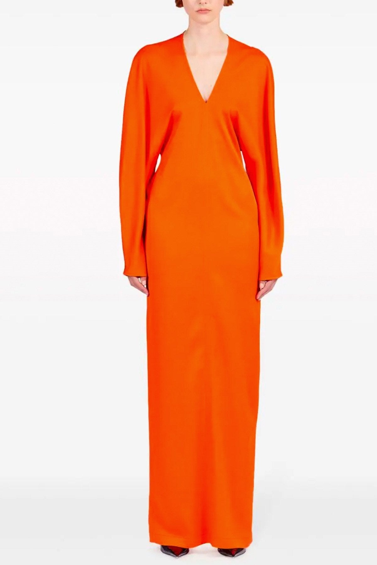ワンピース FERRAGAMO SS24 Kimono long sleeve dress (770483 MANDARIN) Ferragamo Kimono Long Sleeve Dress In Multicolor | ModeSens