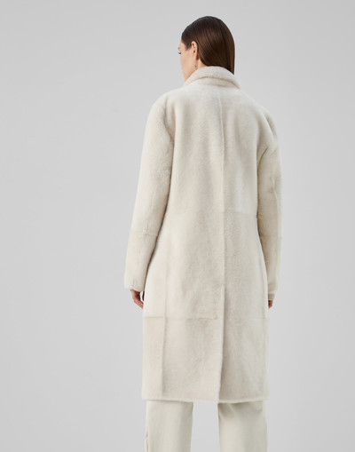 Brunello Cucinelli Reversible shearling coat with Precious patch outlook