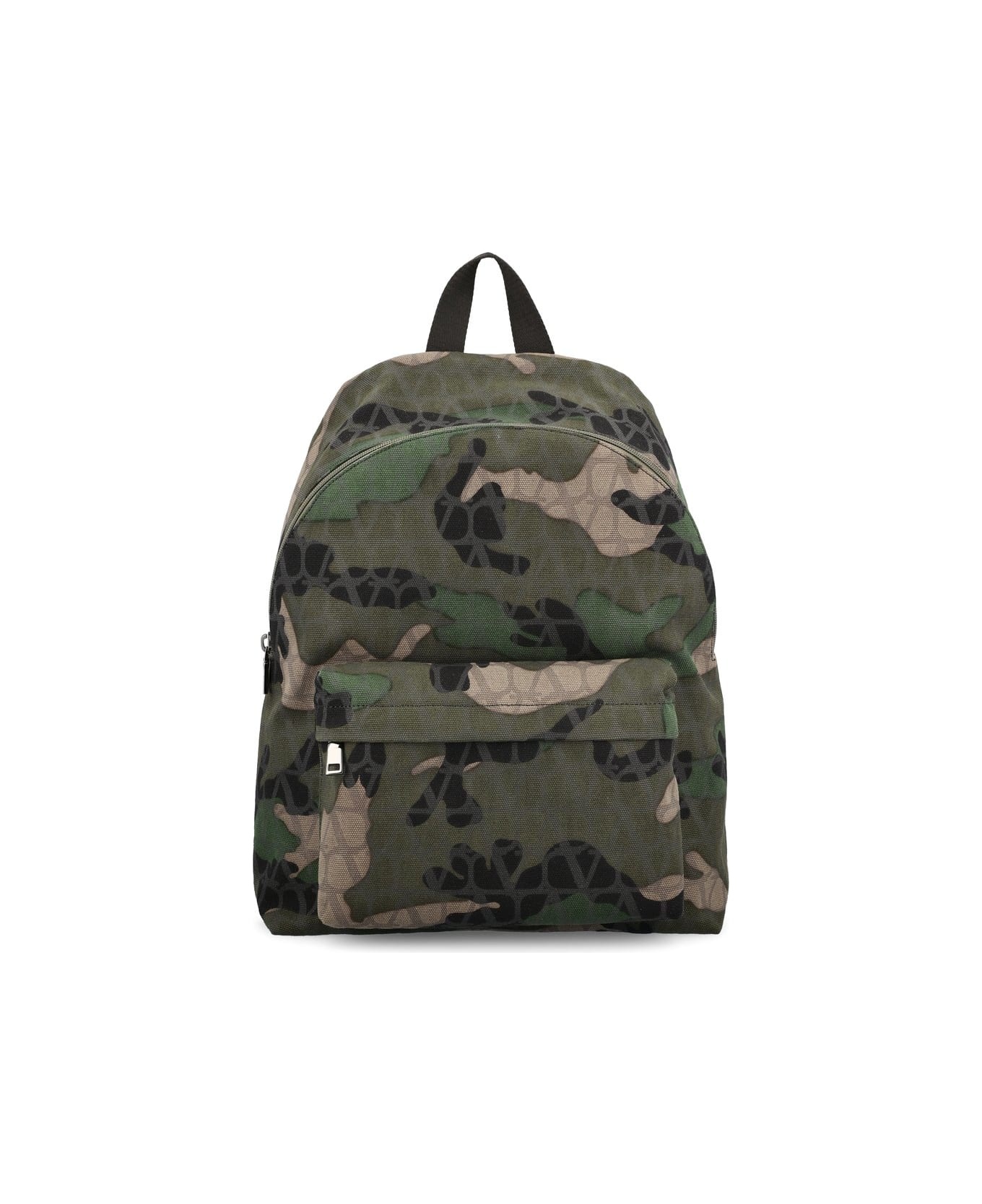 All-over Patterned Zip-up Backpack - 1