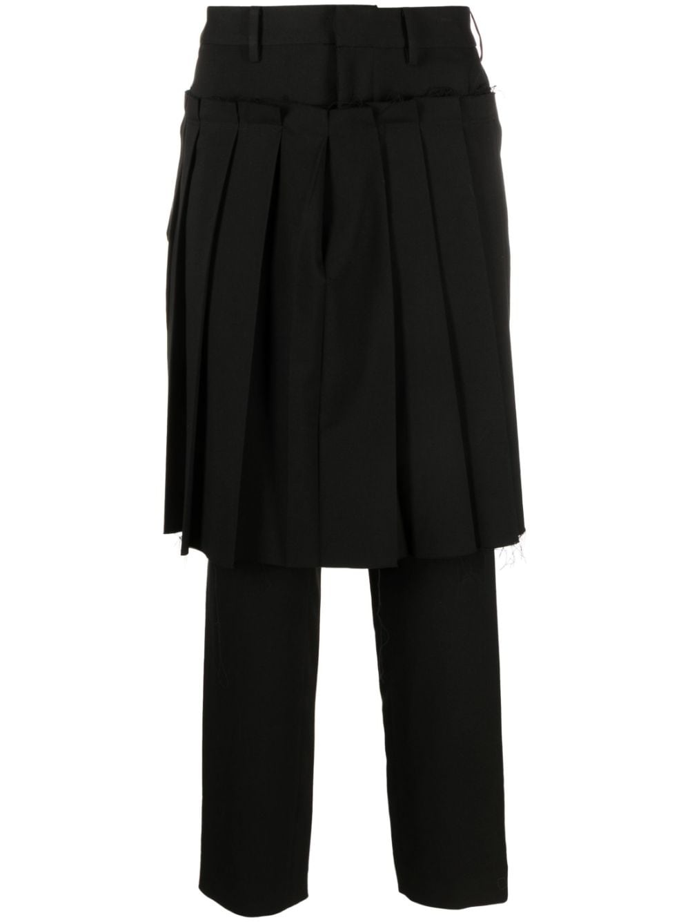 pleated-skirt tailored trousers - 1