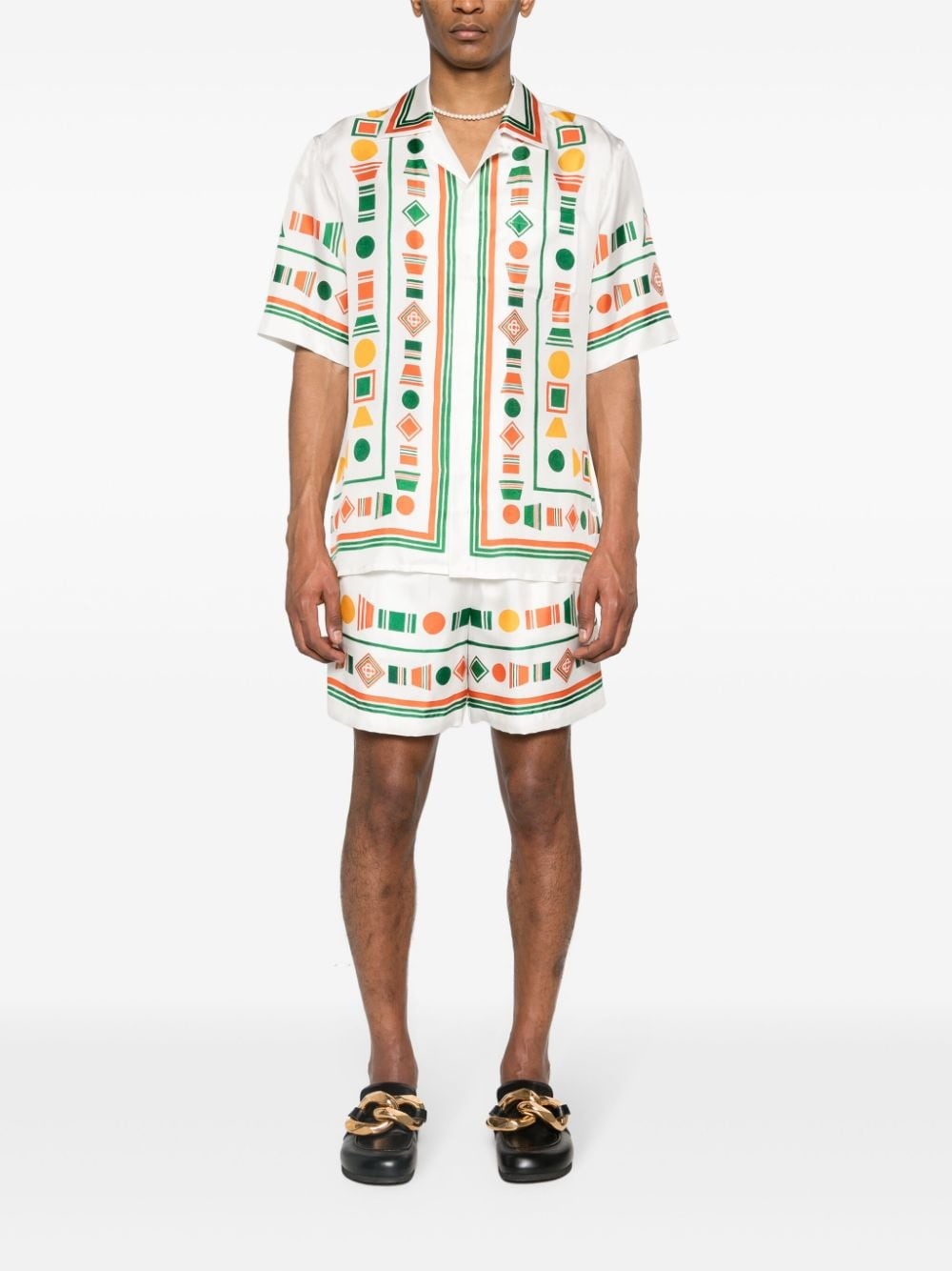 Playful Eagle silk shorts - 2