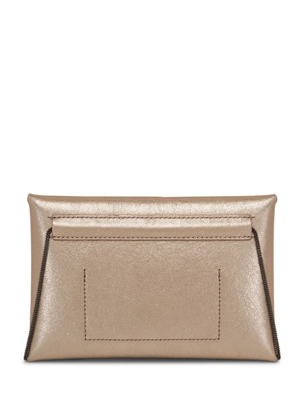 metallic envelope leather clutch - 2