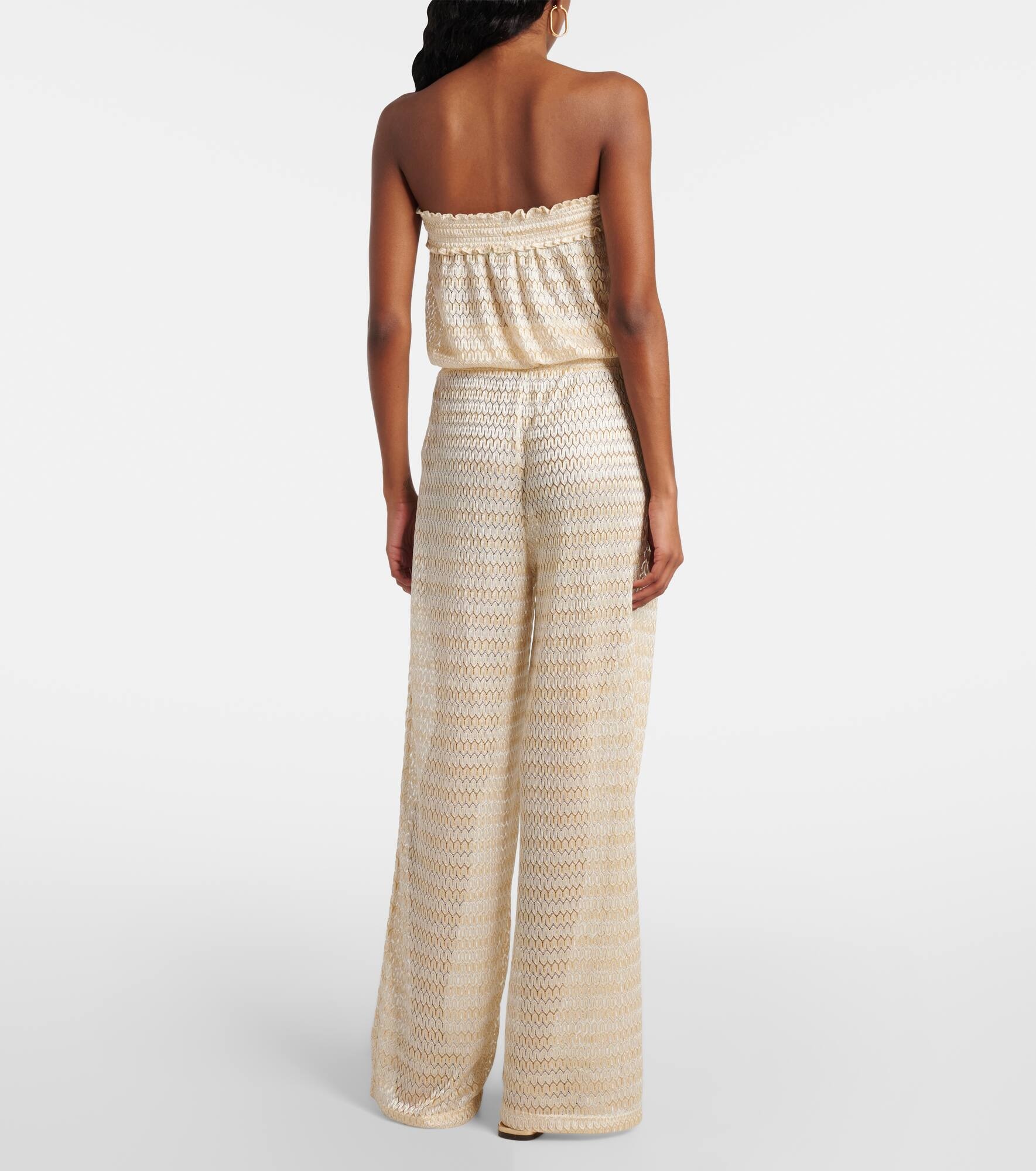 Viv knitted strapless lamé jumpsuit - 3