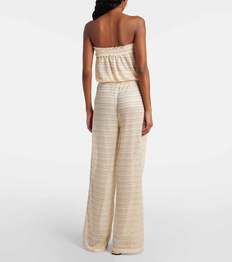 Viv knitted strapless lamé jumpsuit 3