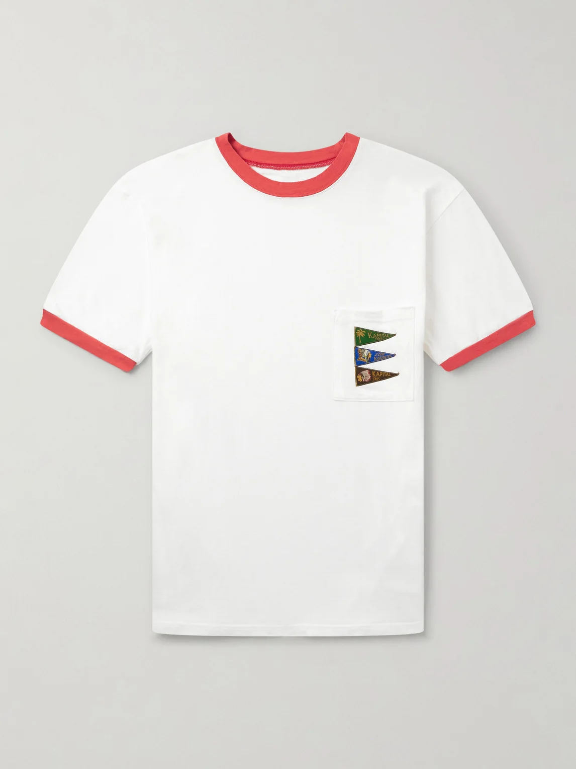 Pennant Ringer Logo-Appliquéd Cotton-Jersey T-Shirt - 1