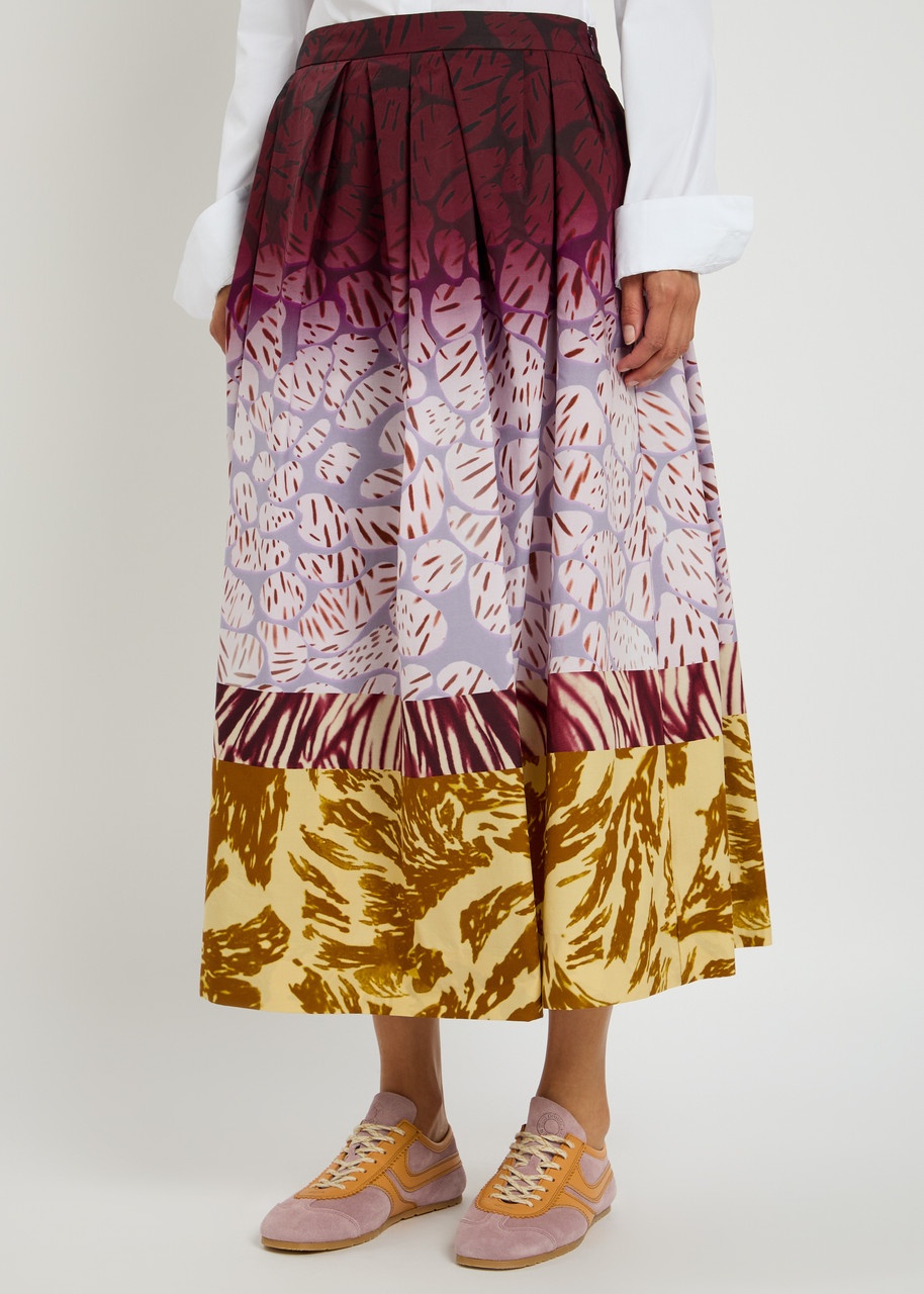 Dries Van Noten Soni Bis Printed Cotton-poplin Midi Skirt - 2