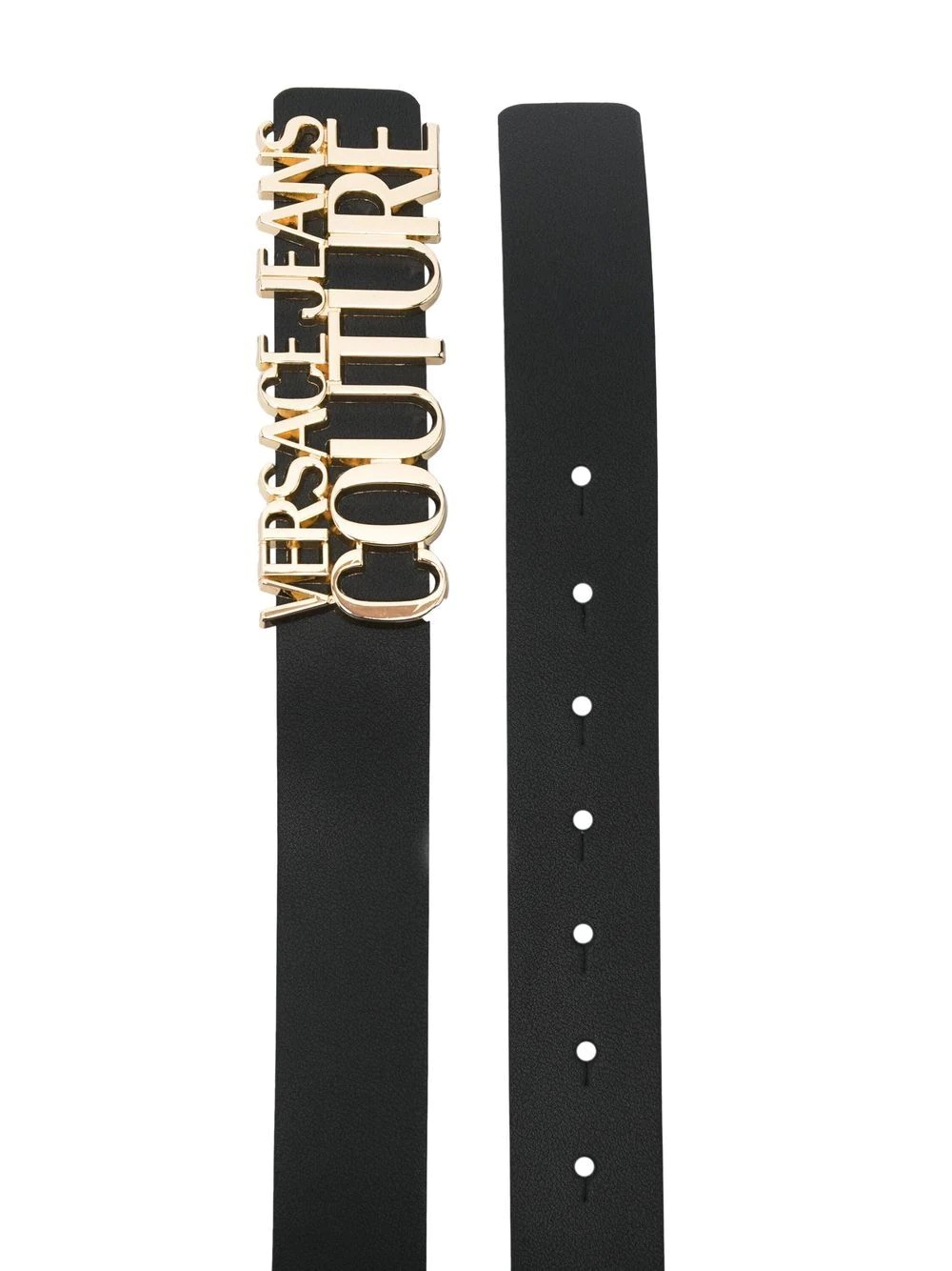 logo lettering buckled belt - 2