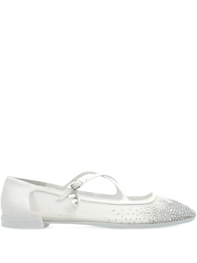 crystal-embellished flat pumps 1