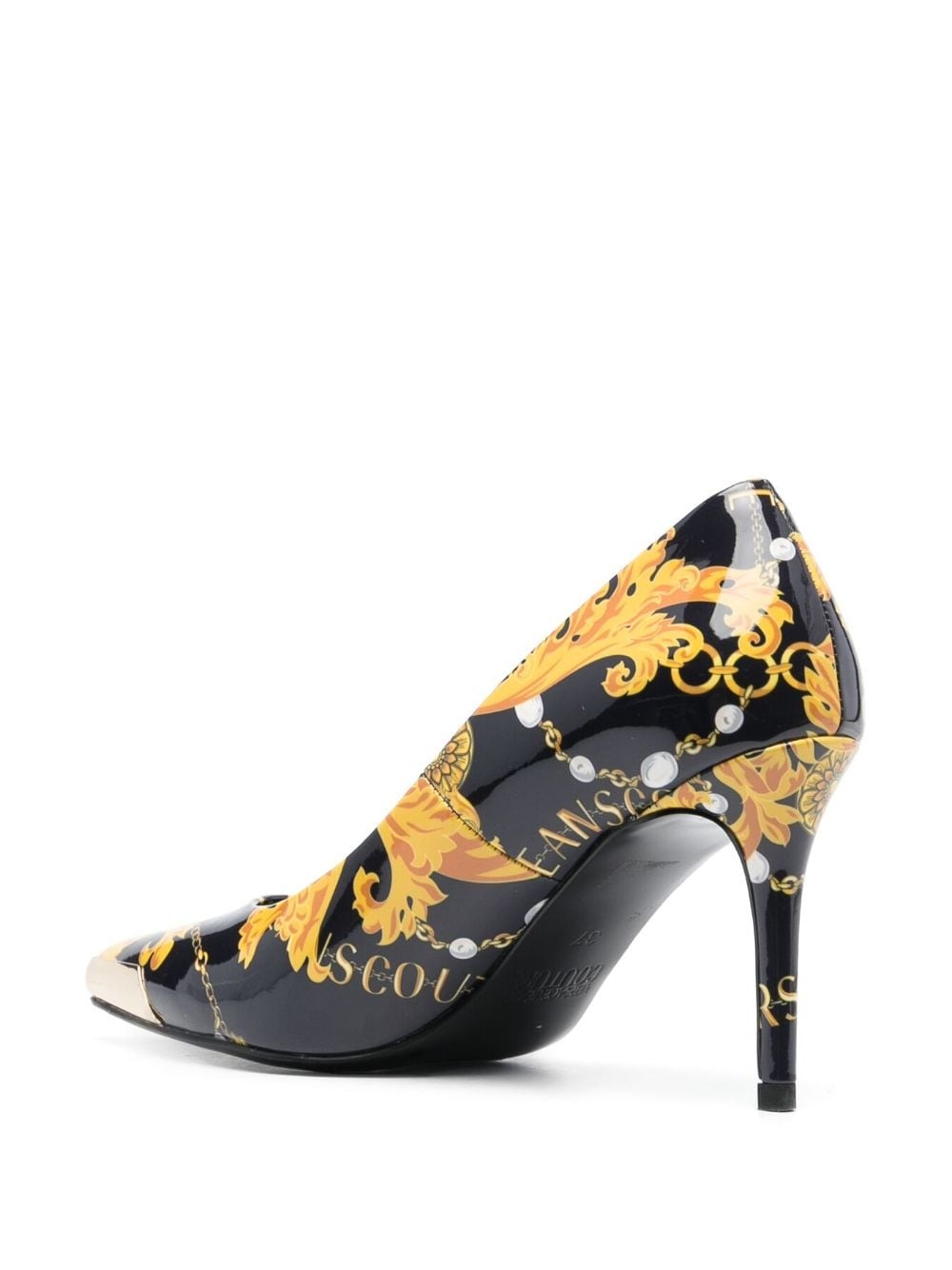 80mm engraved-logo leather pumps - 3
