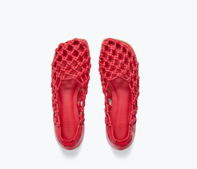 SALLY WOVEN LEATHER FLAT 5