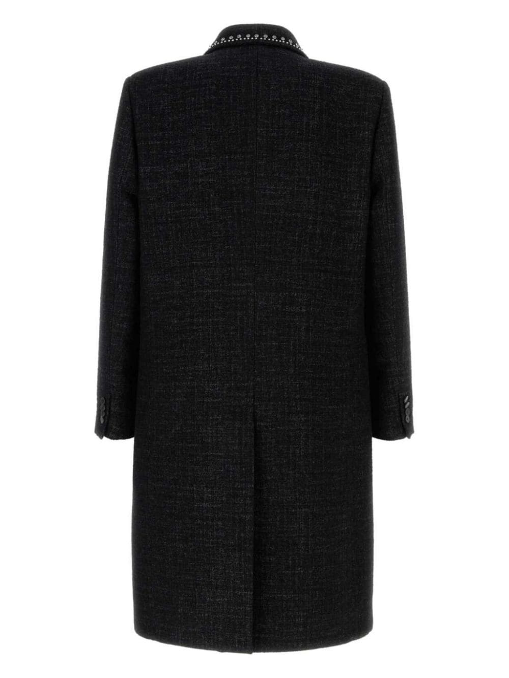 cabochon-embellished double-breasted coat - 2