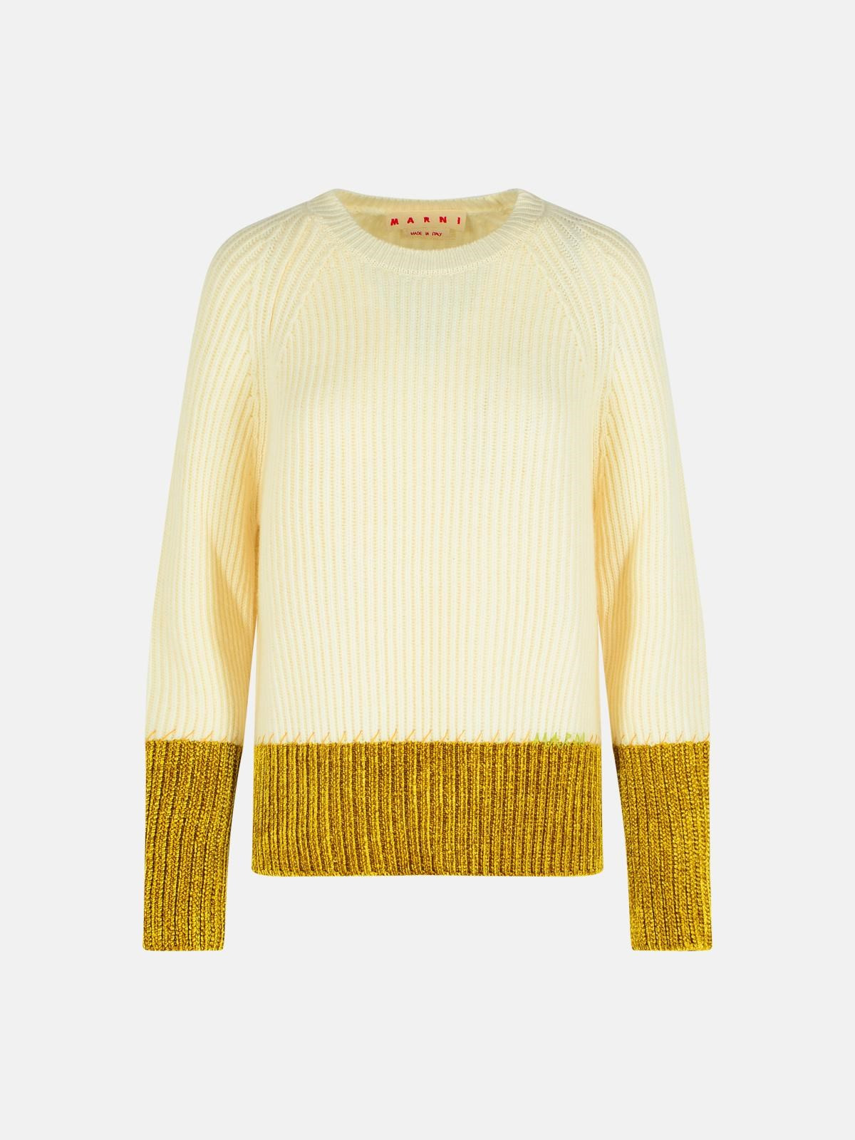 IVORY VIRGIN WOOL SWEATER - 1