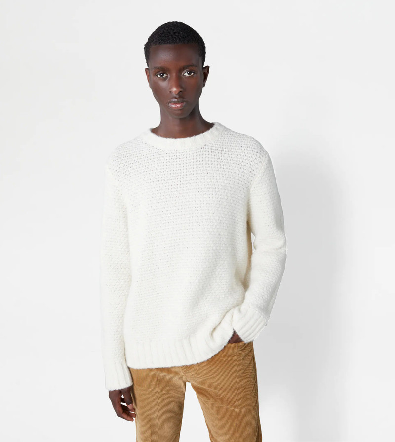 ROUND NECK JUMPER SILK BLEND - OFF WHITE 6