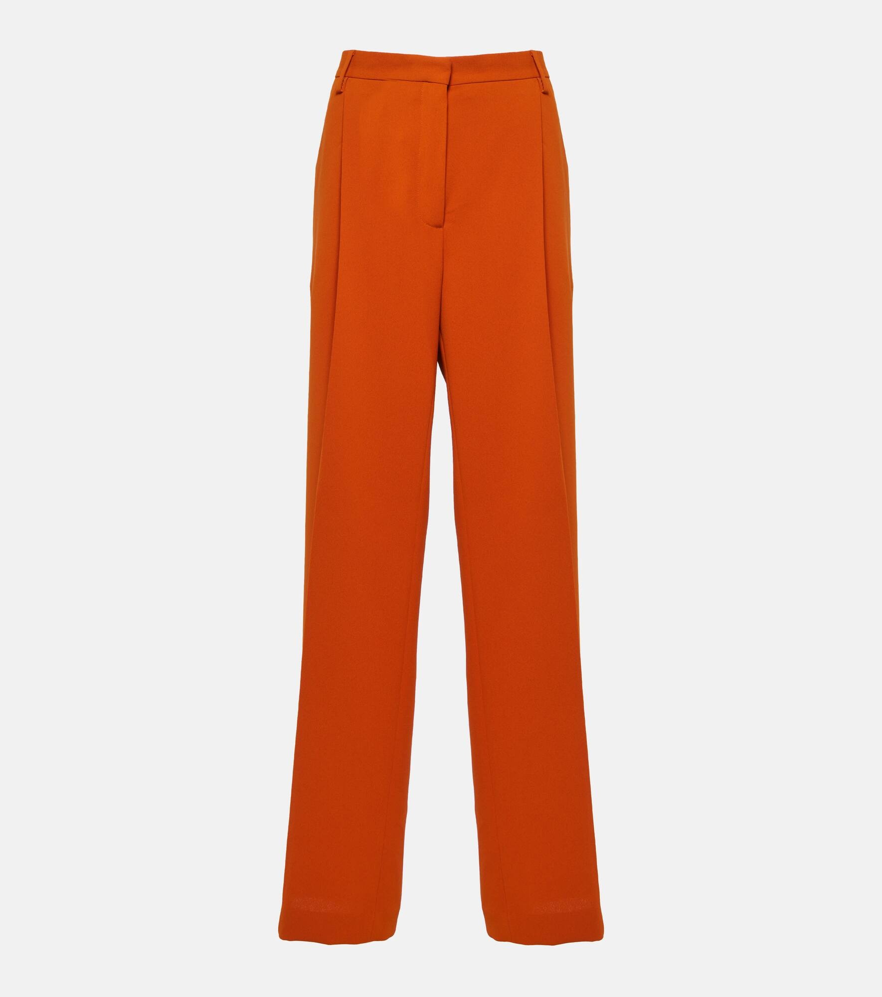 High-rise crêpe straight pants - 1