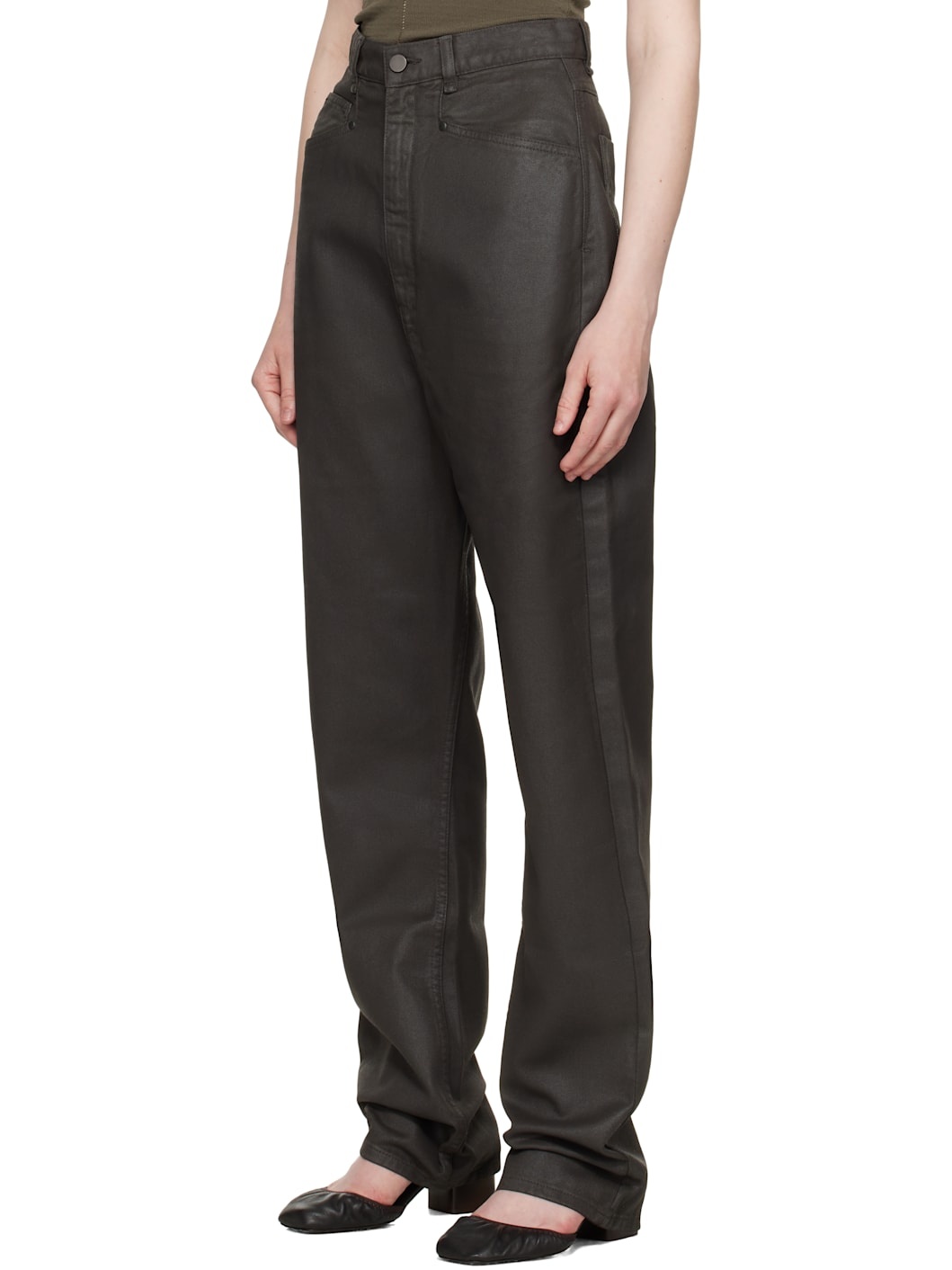 Brown Dropped Crotch Jeans - 4