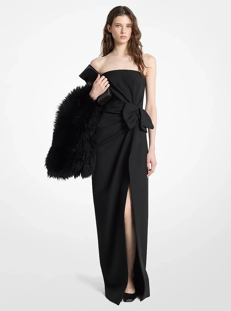 Wool Broadcloth Origami Strapless Dress - 1