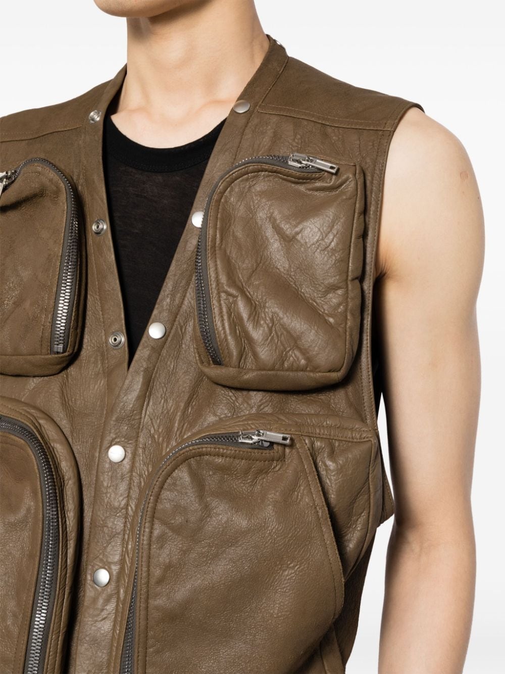 button-up cargo military jacket - 5