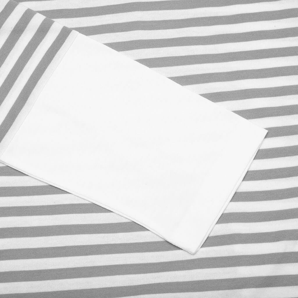 COMME DES GARCONS PLAY STRIPE WHITE T-SHIRT - GREY - 4